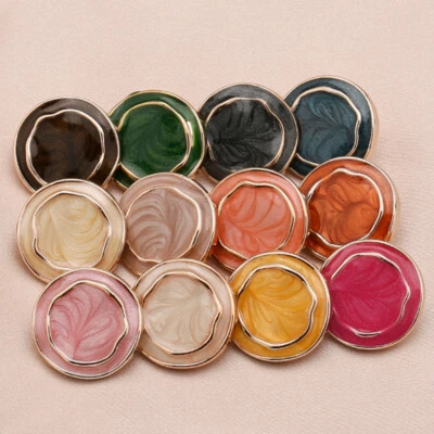 6X Round Buttons Floral Shank Material Craft for Overcoat Jacket Decoration DIY - Image 1 of 4