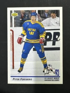 1992-93 Upper Deck Hockey Peter Forsberg Nordiques Ice Hockey World Sweden 375 - Picture 1 of 3