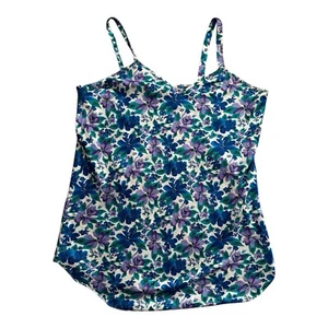 SOPRE LINGERIE Women Blue Purple Floral Polyester Cami Sleepwear Top-PLUS 18/20W - Picture 1 of 7