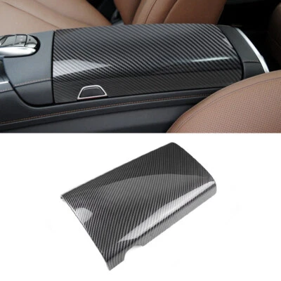 Cubierta de caja reposabrazos consola ABS fibra de carbono para Mercedes Benz clase S W222 14-19 Foto 1 de 4