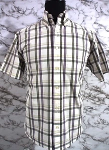 MEN'S NAUTICA MULTICOLOURED COTTON CHECK SHORT SLEEVE OXFORD SHIRT SIZE SMALL - Picture 1 of 5