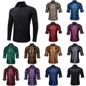 Mens Shirts Long Sleeve Button Down Dress Shirt S M L 3XL Casual - Picture 1 of 92
