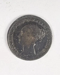 X Rare Old 1882 England Queen Victoria Era 1 One Pence Silver Maundy Coin - Picture 1 of 2