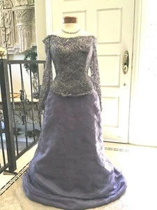 JOVANI NUEVO Madres ocasión formal dos piezas vestido fuera del hombro púrpura/dorado 10 - Imagen 1 de 10