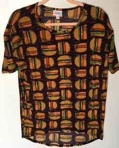 New With Tags Women's LulaRoe Irma Size XXS Cheeseburgers - Picture 1 of 5