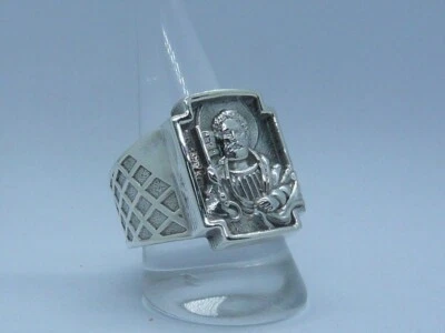 S. PETER FISHERMAN 925 STERLING SILVER PISCATORIUS POPE LEON XIV RING - Image 1 of 4