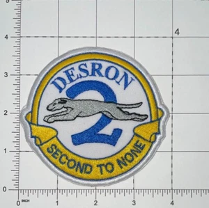 USN DESRON 2 Destroyer Sq 2 Second to None Patch Hook & Iron-On New A221 - Picture 1 of 1