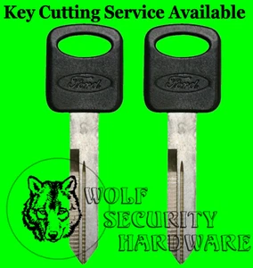 Lot of Two (2) OEM Ford Logo Black Plastic Molded Key Blank Uncut *IN STOCK* - Bild 1 von 2
