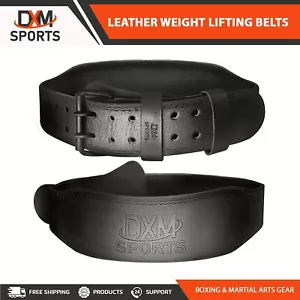 DXM SPORTS Leather Weight Lifting Belts 4" Back Support Bodybuilding Gym Belt - Picture 1 of 9