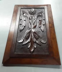 Antique Carved Walnut Flower Furniture Panel Plaques Architectural. Wall Art. - Picture 1 of 6