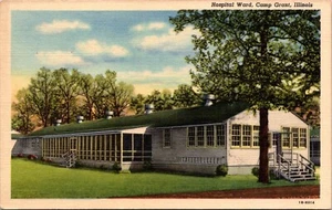 Postal de lino Hospital Ward Camp Grant Illinois - Imagen 1 de 2