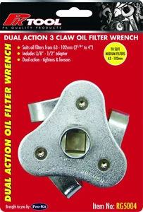 RG5004 - PkTool - 3 CLAW OIL FILTER WRENCH - Picture 1 of 2