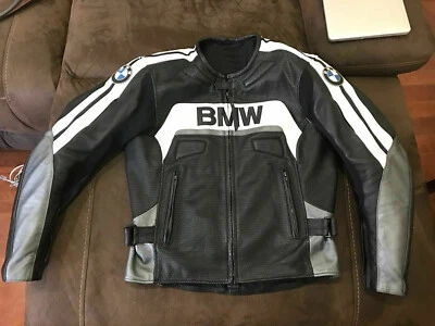 FAIT MAIN BMW Courses Veste en Cuir de Moto Veste de Motard en Cuir Veste en Cuir Motard