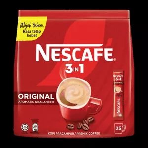 Nescafe 3 in 1 Instant Coffee 25 Sticks | Halal Certified | Rich & Creamy Flavor - Picture 1 of 1