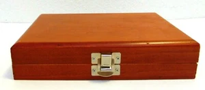 Holzbesteck braun Schmuckkästchen Zigarre (?) Kasten 8,5" x 6" x 1,4" Metallschloss - Bild 1 von 7