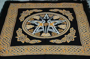 Pentagrama de tela de altar diosa 18"" x 18"" pagano, artículo de altar wiccano, bruja - Imagen 1 de 3