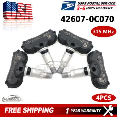 4x Sensor de presión de neumáticos TPMS para Toyota Sienna Tundra Sequoia 06-17 42607-0C070 Foto 1 de 4