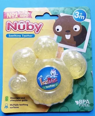 INFANT NUBY SOOTHING YELLOW MASSAGES STIMULATES TEETHER 3+MONTHS NEW BPA FREE - Image 1 of 4