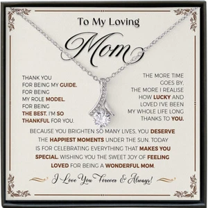To My Loving Mom Necklace with Gift Box for Mother Birthday Mother's Day Present - Picture 1 of 6