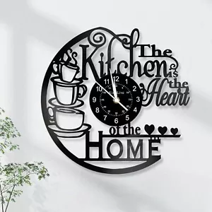 12 Inch Kitchen Vinyl Record Wall Clock,Coffee Wall Decor for Office Living Room - Picture 1 of 33