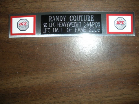 RANDY COUTURE (UFC) NAMEPLATE FOR SIGNED TRUNKS DISPLAY/PHOTO/PLAQUE Cover