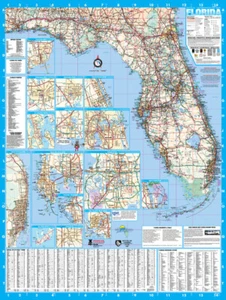 Florida State Executive City and County Executive Laminated Wall Map Poster - Picture 1 of 1