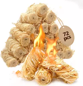 72PCS Fire Starters for Campfires Grill BBQ Camping Fireplace Fire Pit,Quick Lig - Picture 1 of 7