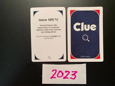 Clue  2023  Atten SHUN  Card   Game Replacement Pieces - Image 1 of 2