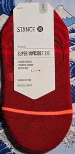 Stance Women's No-Show Socks Sensible Cotton Mix Dhalia Red Size Small UK 3-5.5 - Picture 1 of 5