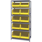 Quantum Storage Single Side Metal Shelving Unit With 10 Bins, 18In. X 36In. X