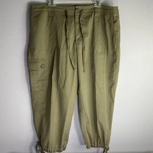 Liz Claiborne Sloane Cargo Safari Cinch Ankle Pants Sz 20W Olive Green - Picture 1 of 20