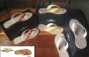 NIB COACH Womens Cottage Carmine Soft Vegan Leather Sandals 6, 6.5, 7, 7.5, 9.5M - Picture 1 of 13