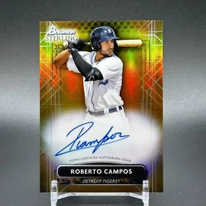 2022 Roberto Campos Bowman Sterling Gold Auto #'d /50 - Tigers Prospect Rookie - Picture 1 of 3