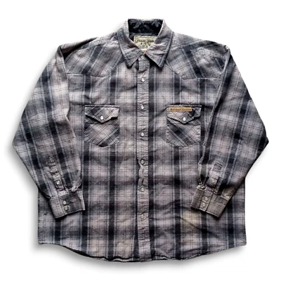 Vintage West Coast Choppers Jesse James Workwear Pearl Snap Flannel Shirt  Sz XL - Image 1 of 4