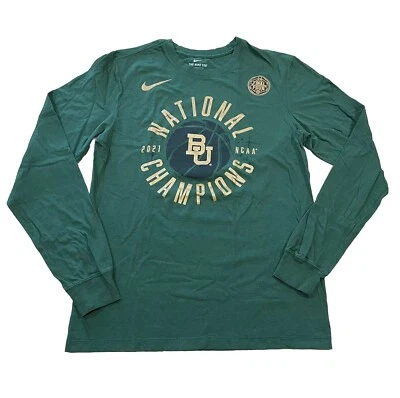 Nike Baylor Bears University T Shirt Mens Size S Long Sleeve Green - Image 1 of 4