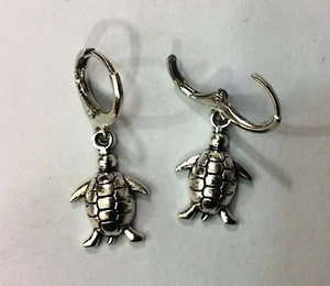 ORECCHINI EARRINGS UOMO DONNA CERCHI CIONDOLO TARTARUGA TURTLE UNISEX - Picture 1 of 1