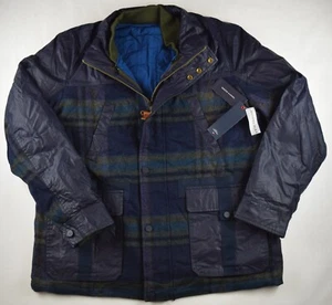 Tommy Hilfiger Herren Winter Jacke Wendbar - L - Blau/Grün kariert - Bild 1 von 14