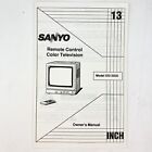 1990 SANYO DS13030 13” Color TV Owner’s Manual Television Remote Control Vintage