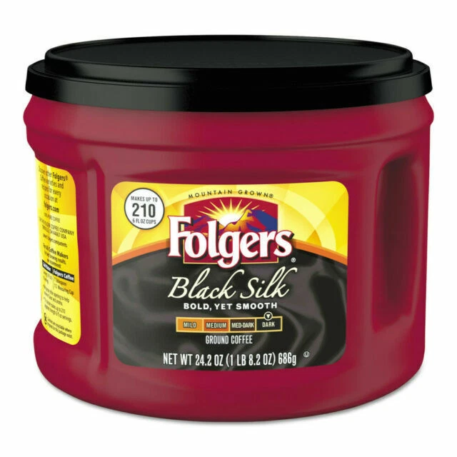 Folgers Black Silk Dark Roast Ground Coffee 24.2 Ounce