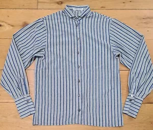 Camisa Blusa Jaeger Gris Azul Estampado Rayas Talla 32' - Imagen 1 de 6