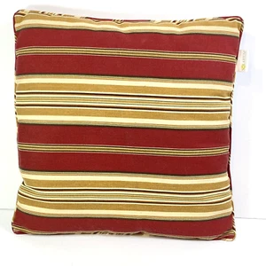 Solarium Indoor Outdoor Pillow Red Striped Repels Liquid Resists Stains UV Fade - Picture 1 of 9