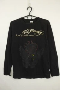 Vintage Ed Hardy by Christian Audigier Black Cotton Crew Neck Pullover T-Shirt M - Picture 1 of 20
