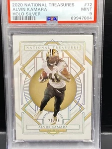 ALVIN KAMARA 2020 PANINI NATIONAL TREASURES HOLO SILVER 20/25 # 72 PSA 9 - Picture 1 of 2