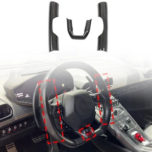 Real Carbon Fiber Steering Wheel Lower Trim For Lamborghini Huracan 580 2014-21 - Picture 1 of 19