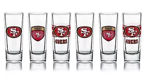 San Francisco 49ers Officially Licensed NFL Shot Glasses (Set of 6) Glass Gift - Picture 1 of 3