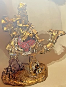 Replica Bronze Camel Rider Sculpture Ceramic Statue Desert Figurine Collect - Foto 1 di 9