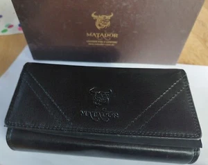 Cartera de cuero MATADOR XXL mujer hombre grande muchos compartimentos - Imagen 1 de 4