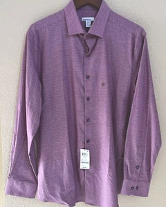 Bar 111 Slim Fit Stretch  Button Up Dress Shirt-Dk Pink-L-16- 16 1/2”- 34/35 Nwt - Picture 1 of 7