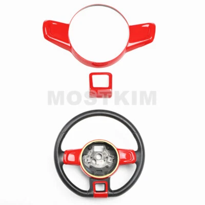 Red Inner Steering Wheel Sequins Trim Cover For Volkswagen VW Beetle 2012-2019 - Imagem 1 de 4
