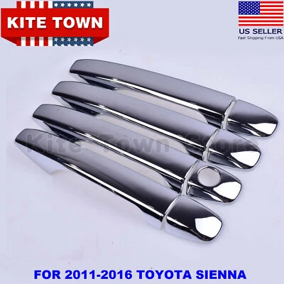 NEW For Toyota SIENNA 2011-2014 2015 2016 Chrome 4 Door Handle Covers w/o US - Image 1 of 3